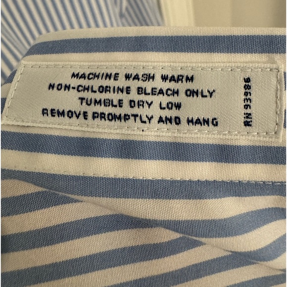 Brooks Brothers slim fit non iron blue white stripe button down. 16 x 33 - Picture 5 of 6